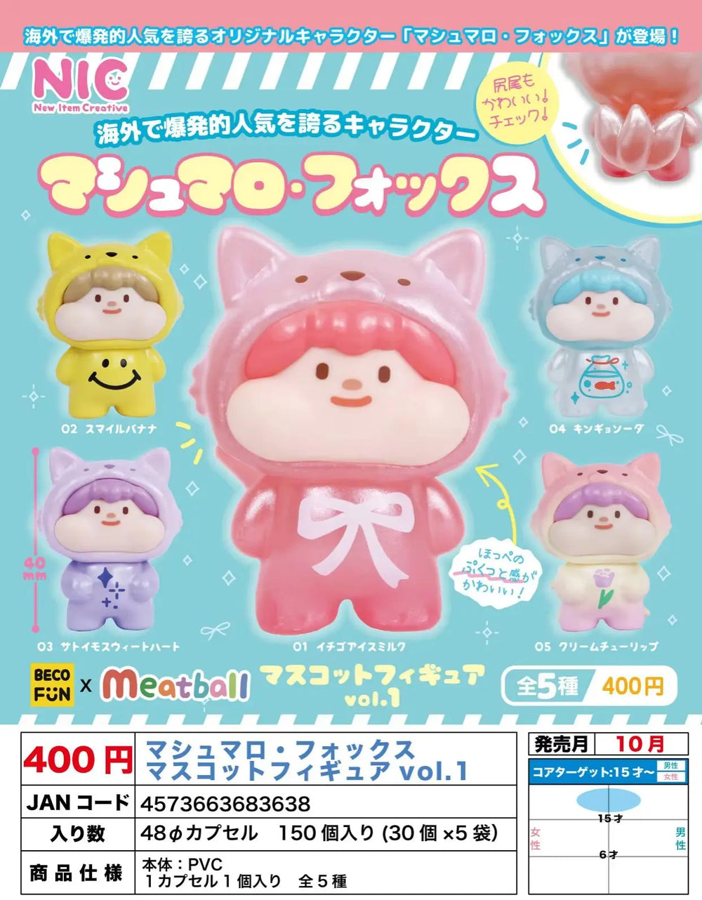 Zorros albóndiga (NIC) · gachapon coleccionable