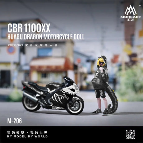 Figura de resina de chica motociclista Black Dragon BR1100XX