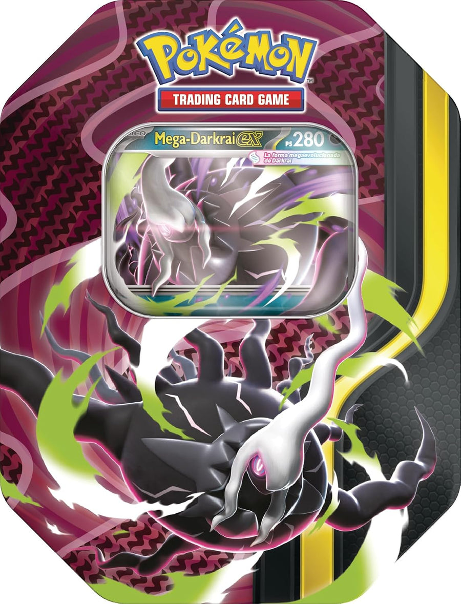 Pokémon Lata Megaevolución · Mega-Darkrai ex (4 sobres + carta promo holográfica)