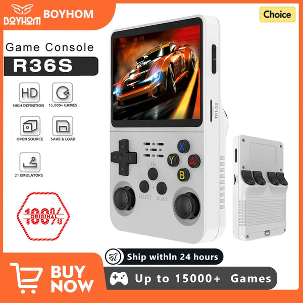 Consola Retro Portátil R36S — Arcade de bolsillo (ArkOS) · gachapon coleccionable