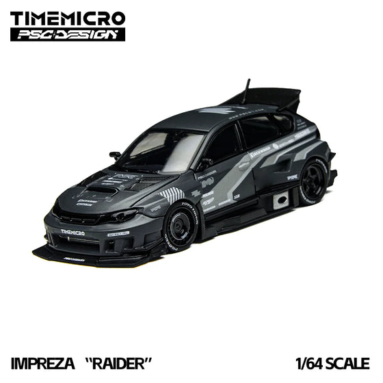 Coche a escala 1:64 Subaru Impreza gris estilo JDM, diecast de metal de colección — Don Gachapón