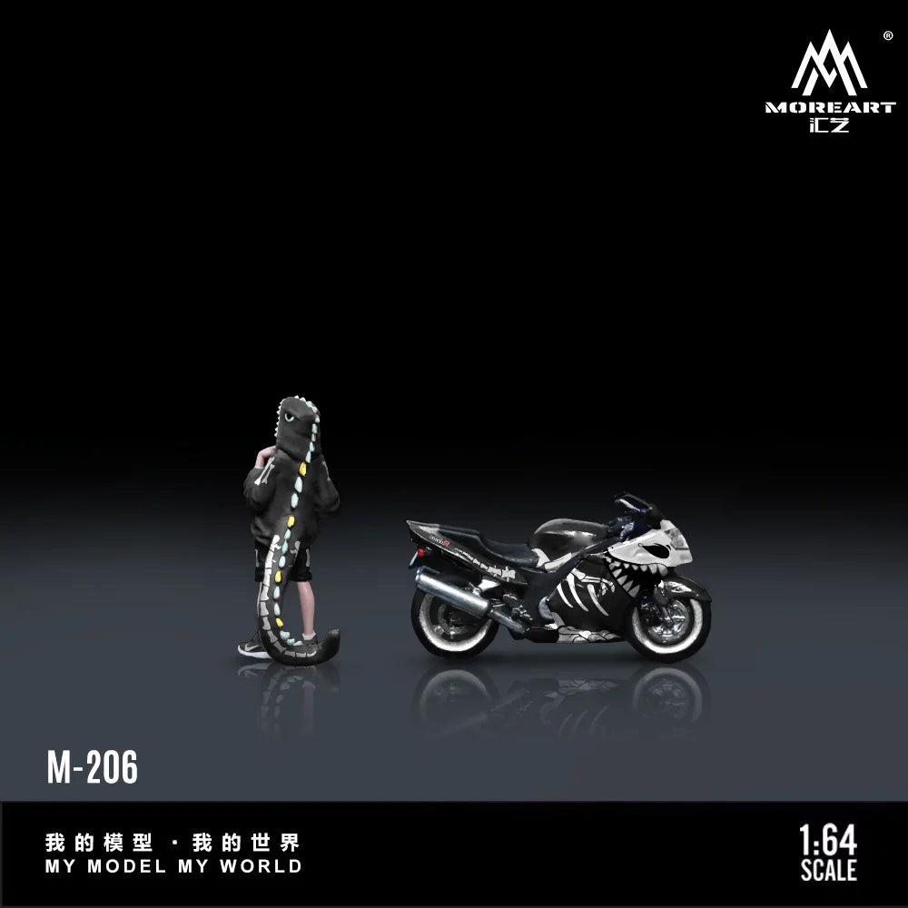Figura de resina de chica motociclista Black Dragon BR1100XX — coche JDM a escala 1:64 (foto 5)