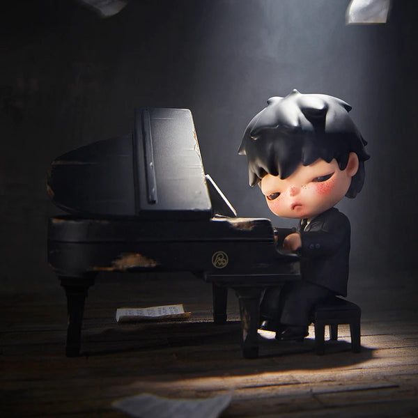 POP MART Hirono · The Pianist (figura, edición limitada) · gachapon coleccionable