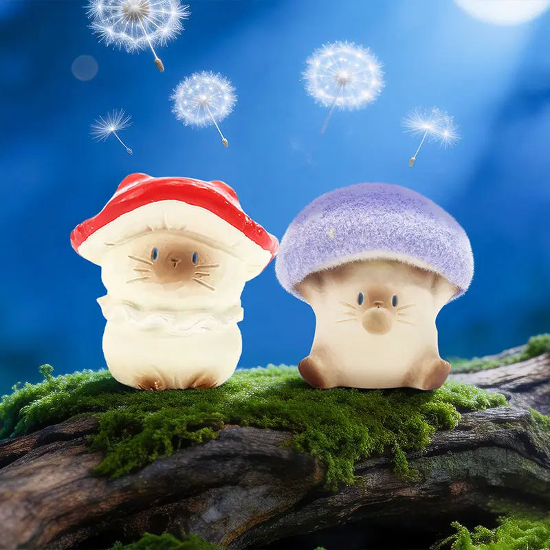Caja sorpresa de figuras de gatos seta kawaii de estilo japonés, serie Fantasy Mushroom — Don Gachapón