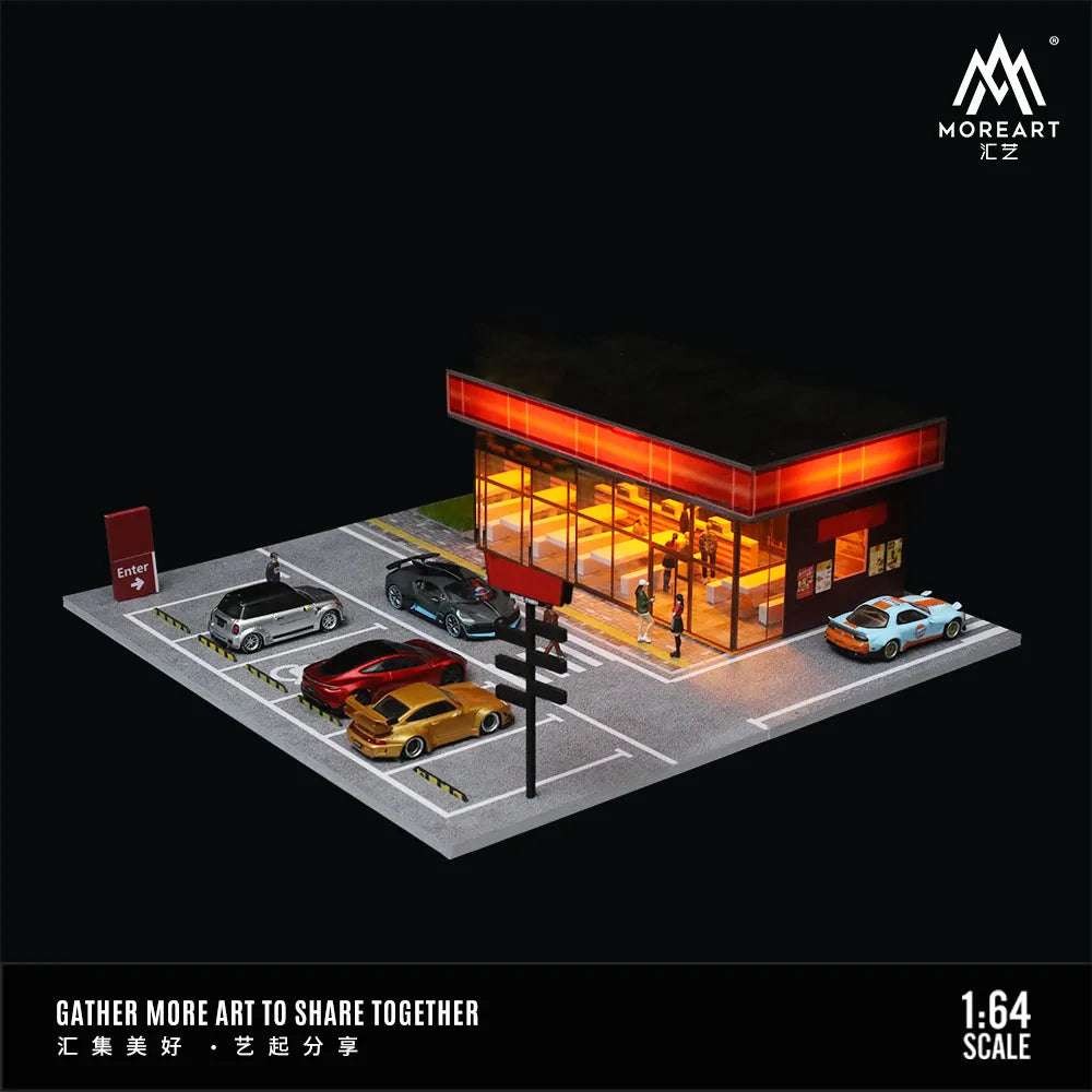 Tiendas japonesas con parking — coche JDM a escala 1:64