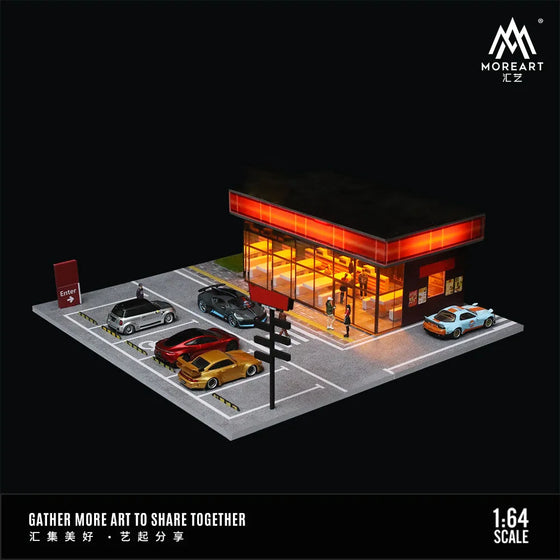 Tiendas japonesas con parking — coche JDM a escala 1:64