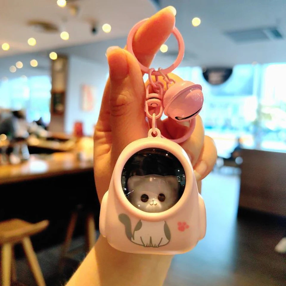 Llavero kawaii gatito astronauta con luz — foto 10