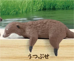 Set de 5 figuras gachapón de nutrias perezosas kawaii de estilo japonés en poses variadas — Don Gachapón