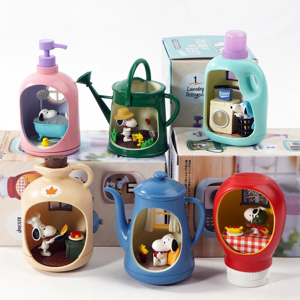 Re-Ment Life in A Bottle Snoopy Caja · gachapon coleccionable