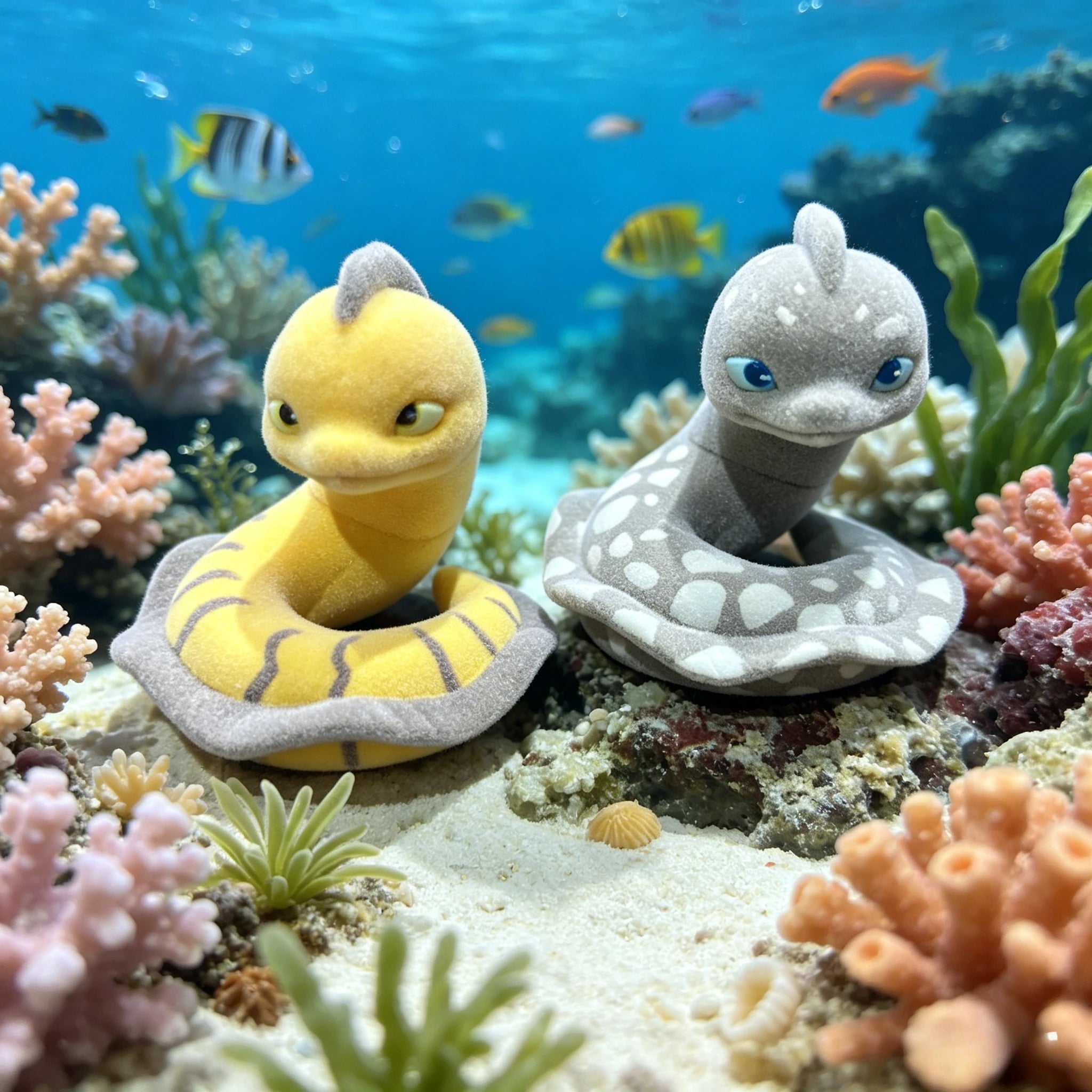 Anguilas moradas flocadas (Qualia) — gachapon japonés, foto 4