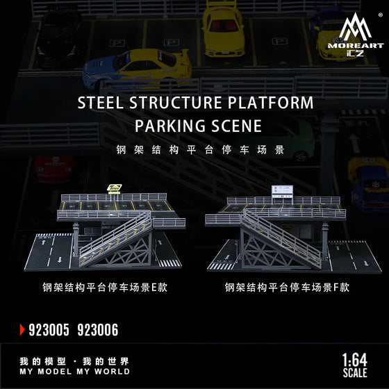 Estructura de parking japones — coche JDM a escala 1:64