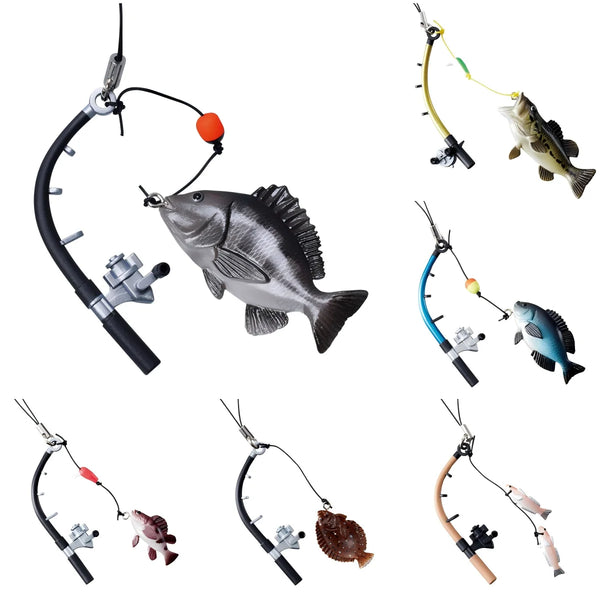 Caña de pescar en miniatura (Tarlin) · gachapon coleccionable