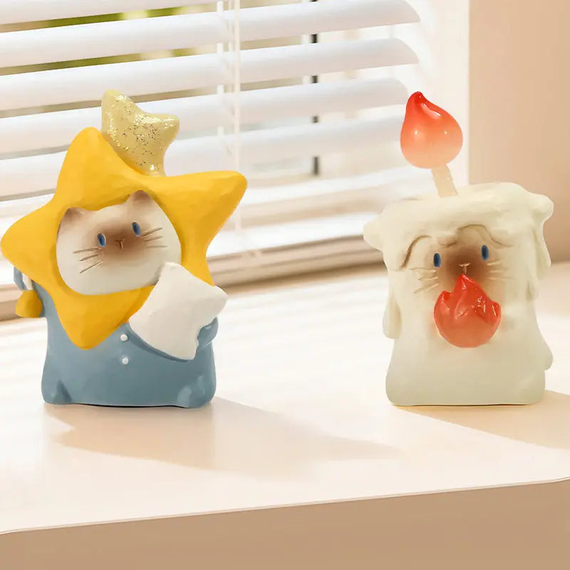 Figura coleccionable de gato siamés kawaii Awispofwarmth en caja sorpresa de estilo japonés — Don Gachapón