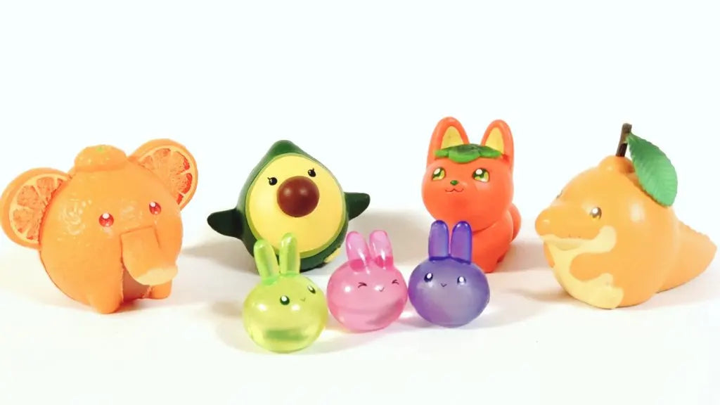 Animales fruteros sobre piedras (Stasto) — gachapon japonés, foto 2